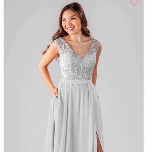 Kennedy Blue Natalie Beaded Silver Bridesmaids Dress